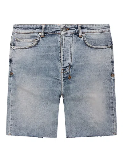 Ksubi Chopper Frayed-hem Shorts In Blue