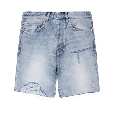 Pre-owned Ksubi Chopper Short 'karma Trashed' | Blue | Men's Size 34
