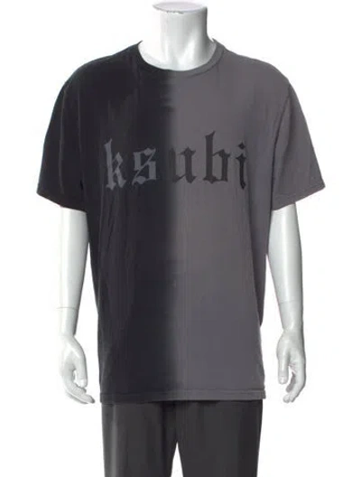 Pre-owned Ksubi Colorblock Pattern Crew Neck T-shirt In Gray