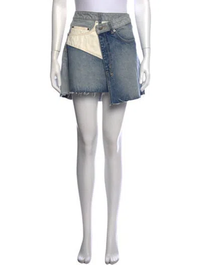 Pre-owned Ksubi Colorblock Pattern Mini Skirt In Blue