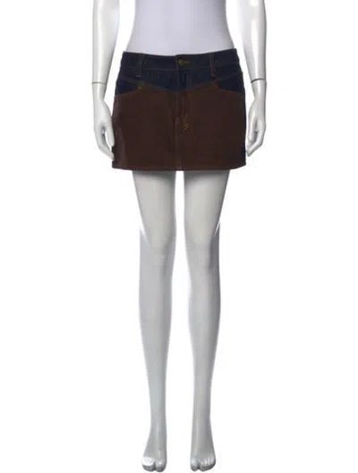 Pre-owned Ksubi Colorblock Pattern Mini Skirt In Grey