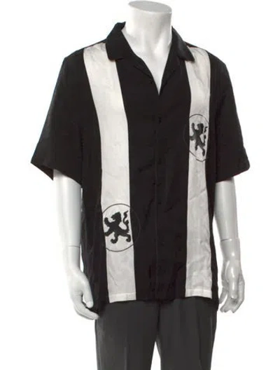 Pre-owned Ksubi Colorblock Pattern Short Sleeve Shirt In Black