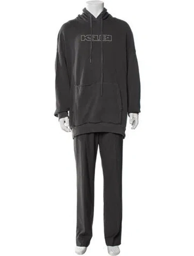 Pre-owned Ksubi Crew Neck Long Sleeve Hoodie In Grey