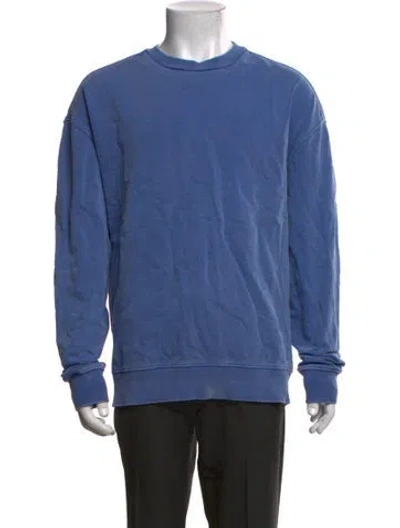 Pre-owned Ksubi Crew Neck Long Sleeve Pullover In Blue