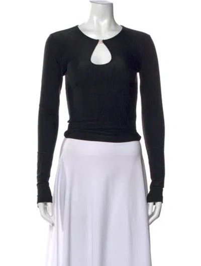 Pre-owned Ksubi Crew Neck Long Sleeve Top In Black