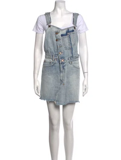 Pre-owned Ksubi Crew Neck Mini Dress In Blue