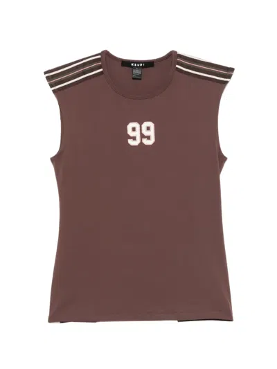 Ksubi Crew Neck Open-back Top In Brown