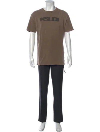 Pre-owned Ksubi Crew Neck Short Sleeve T-shirt In Brown