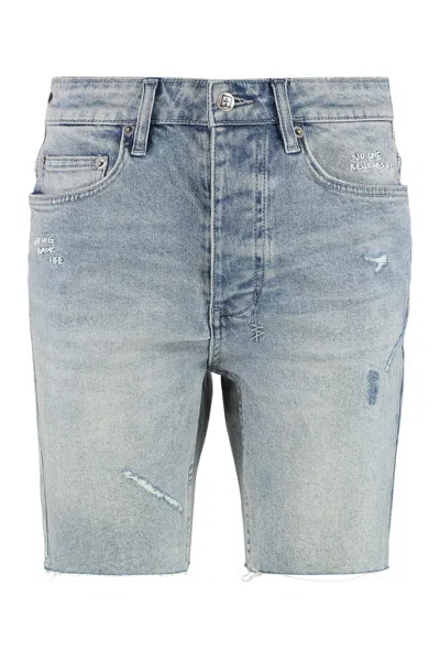Ksubi Denim Bermuda Shorts In Gray