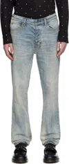 Ksubi Denim Trousers With Belt Loops In Blue