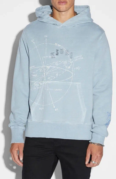 Ksubi Diagrams Kash Cotton Graphic Hoodie In Blue