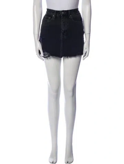 Pre-owned Ksubi Distressed Accents Mini Skirt In Black
