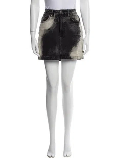 Pre-owned Ksubi Distressed Accents Mini Skirt In Black
