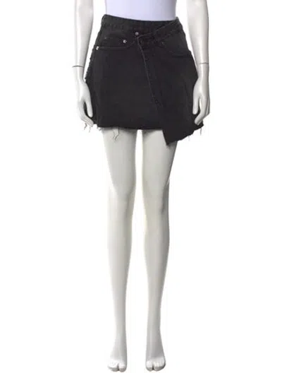 Pre-owned Ksubi Distressed Accents Mini Skirt In Black