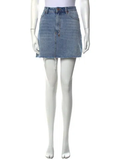 Pre-owned Ksubi Distressed Accents Mini Skirt In Blue