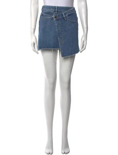 Pre-owned Ksubi Distressed Accents Mini Skirt In Blue