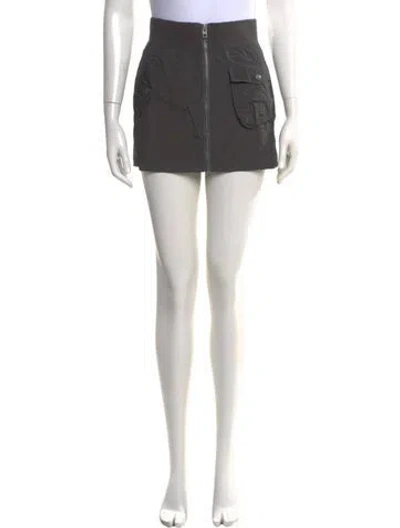 Pre-owned Ksubi Distressed Accents Mini Skirt In Gray