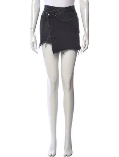Pre-owned Ksubi Distressed Accents Mini Skirt In Grey