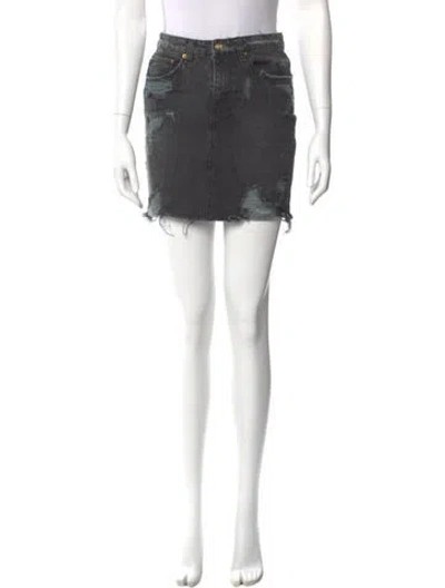 Pre-owned Ksubi Distressed Accents Mini Skirt In Multi