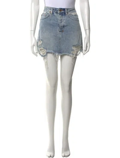 Pre-owned Ksubi Distressed Accents Mini Skirt In Neutral