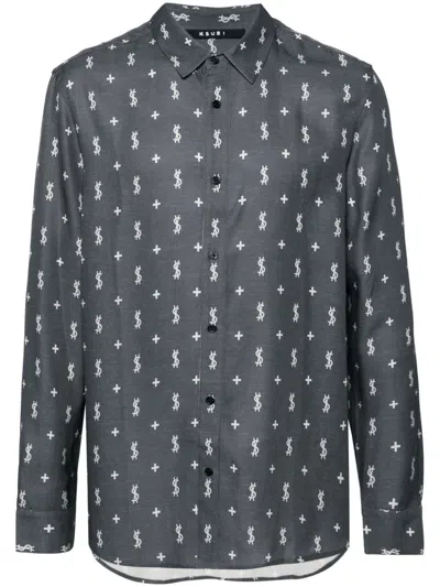 Ksubi Gray Dollagram Downtown Shirt In Black