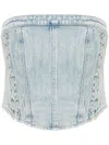 Ksubi Blue Soho Dove Denim Corset In Blue