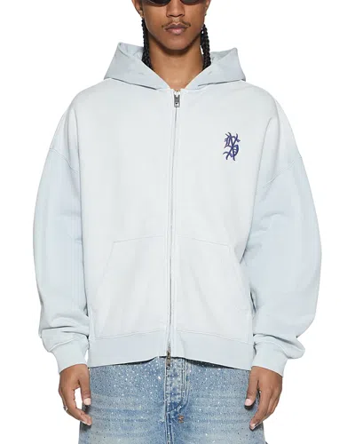 Ksubi Effect Ekcess Zip Logo Graphic Hoodie In Blue