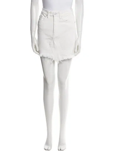 Pre-owned Ksubi Embroidered Accent Mini Skirt In White