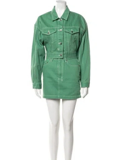 Pre-owned Ksubi Embroidered Accent Skirt Set In Green