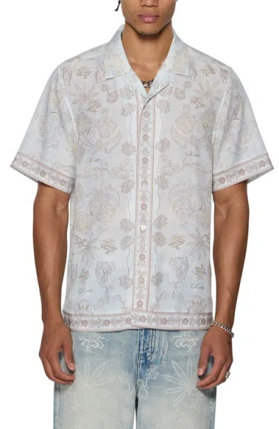 Ksubi Eternity Ekcess Floral Lyocell Camp Shirt In Blue