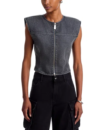 Ksubi Fate Slim Fit Denim Vest Top In Gray