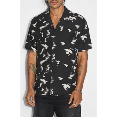 KSUBI KSUBI FLIGHT RESORT BIRD PRINT LYOCELL CAMP SHIRT