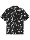 Ksubi Flight Resort Bird Print Lyocell Camp Shirt In Black