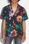 Ksubi Flowa Short Sleeve Resort Shirt In Black
