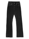 Ksubi Frayed-seam Flare Jeans In Black