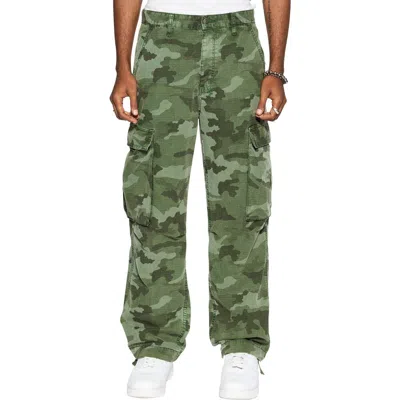 Ksubi Fugitive Forest Camo Stretch Cotton Cargo Pants In Green