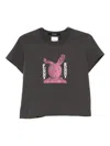 Ksubi Funny Bunny Graphic-print Cut-out T-shirt In Gray