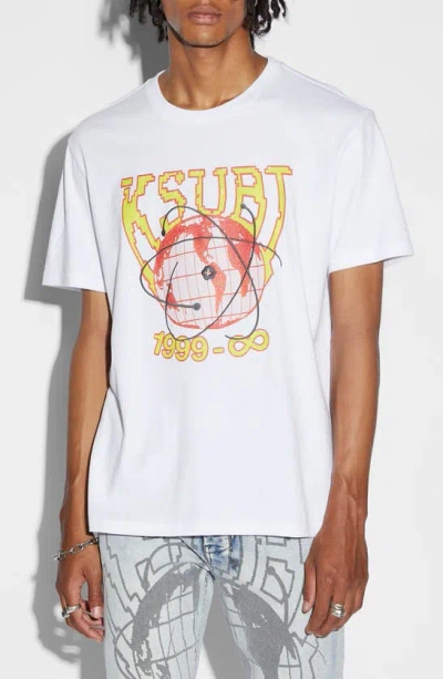 Ksubi Globe Cycle Kash Cotton Graphic T-shirt In White