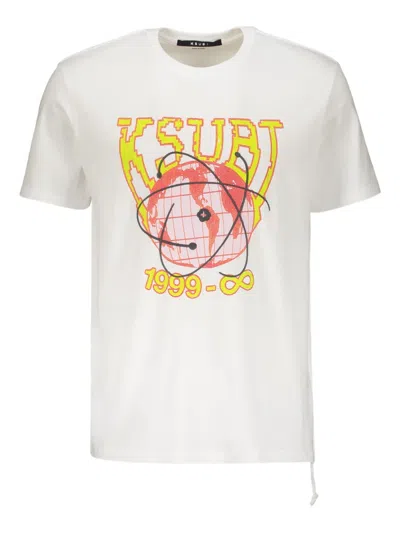 KSUBI GLOBE-PRINT RIBBED T-SHIRT