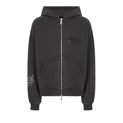 Pre-owned Ksubi Graff Ekcess Zip Thru Hoodie 'faded Black' | Men's Size Xl