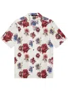 Ksubi Gray & Red Graff Rose Resort Shirt In White