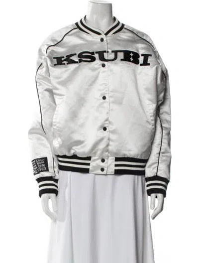 Pre-owned Ksubi Graphic Print Bomber Jacket In White