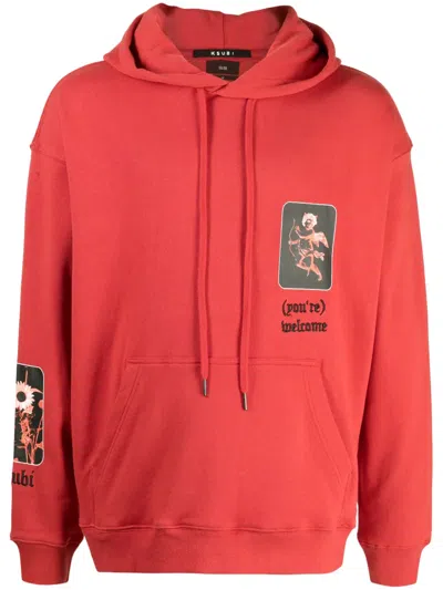 Ksubi Graphic-print Cotton Hoodie In Red
