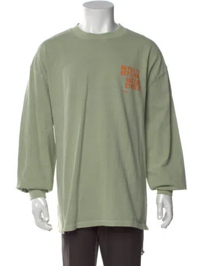 Pre-owned Ksubi Graphic Print Crew Neck Henley In Green