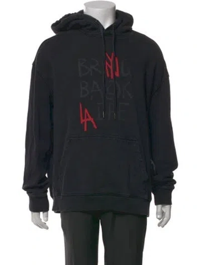 Pre-owned Ksubi Graphic Print Crew Neck Hoodie In Black