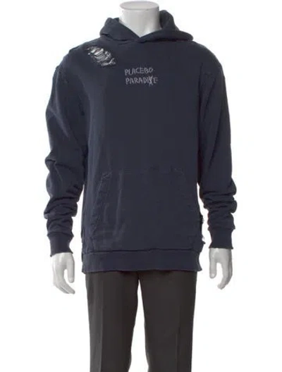 Pre-owned Ksubi Graphic Print Crew Neck Hoodie In Blue