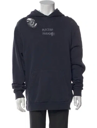 Pre-owned Ksubi Graphic Print Crew Neck Hoodie In Blue