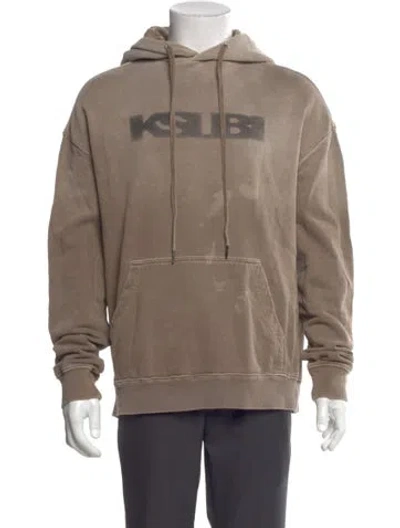 Pre-owned Ksubi Graphic Print Crew Neck Hoodie In Brown