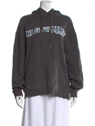 Pre-owned Ksubi Graphic Print Crew Neck Hoodie In Gray