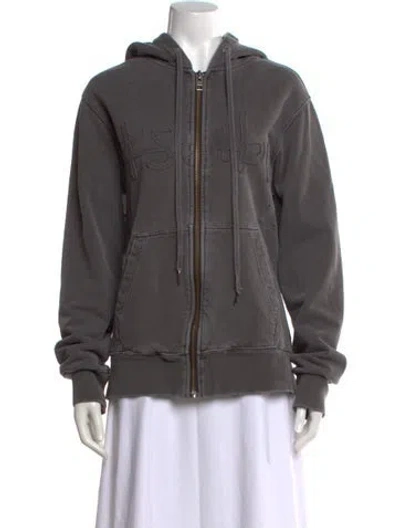 Pre-owned Ksubi Graphic Print Crew Neck Hoodie In Gray